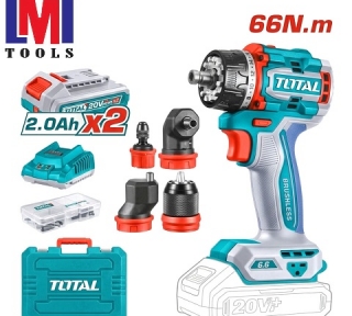 Máy siết khoan đầu đa năng không chổi than dùng pin 20V Total TDLI206686 Máy siết khoan đầu đa năng không chổi than dùng pin 20V Total TDLI206686
